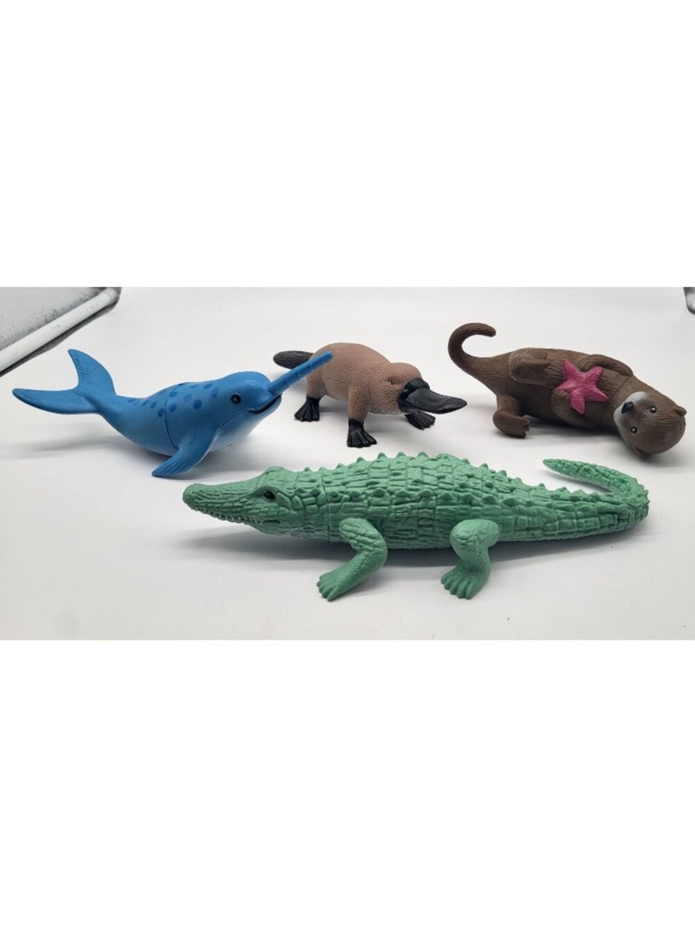 Ankyo Target Lot of 4 Animal Figurines Toys Narwhal Platypus Otter Crocodile